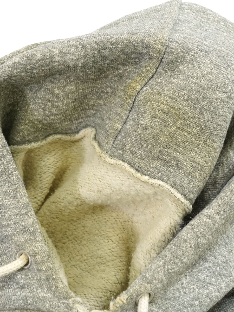 60's セットインスリーブ スウェットパーカ 無地 グレー 実寸(XL位)
