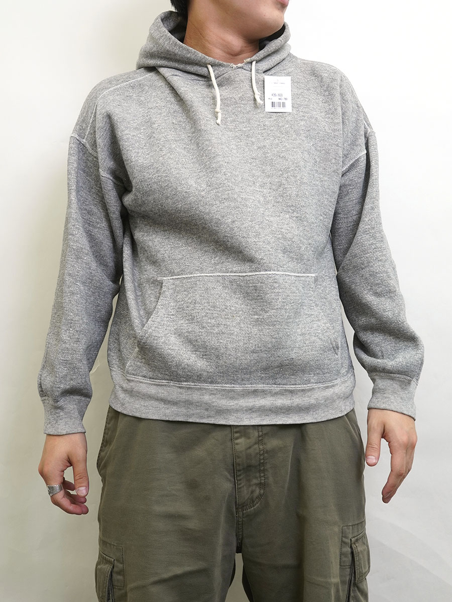 60's セットインスリーブ スウェットパーカ 無地 グレー 実寸(XL位)