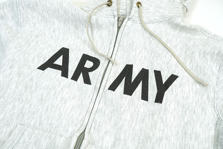 90's 青刺繍タグ チャンピオン ''ARMY'' フルジップスウェット