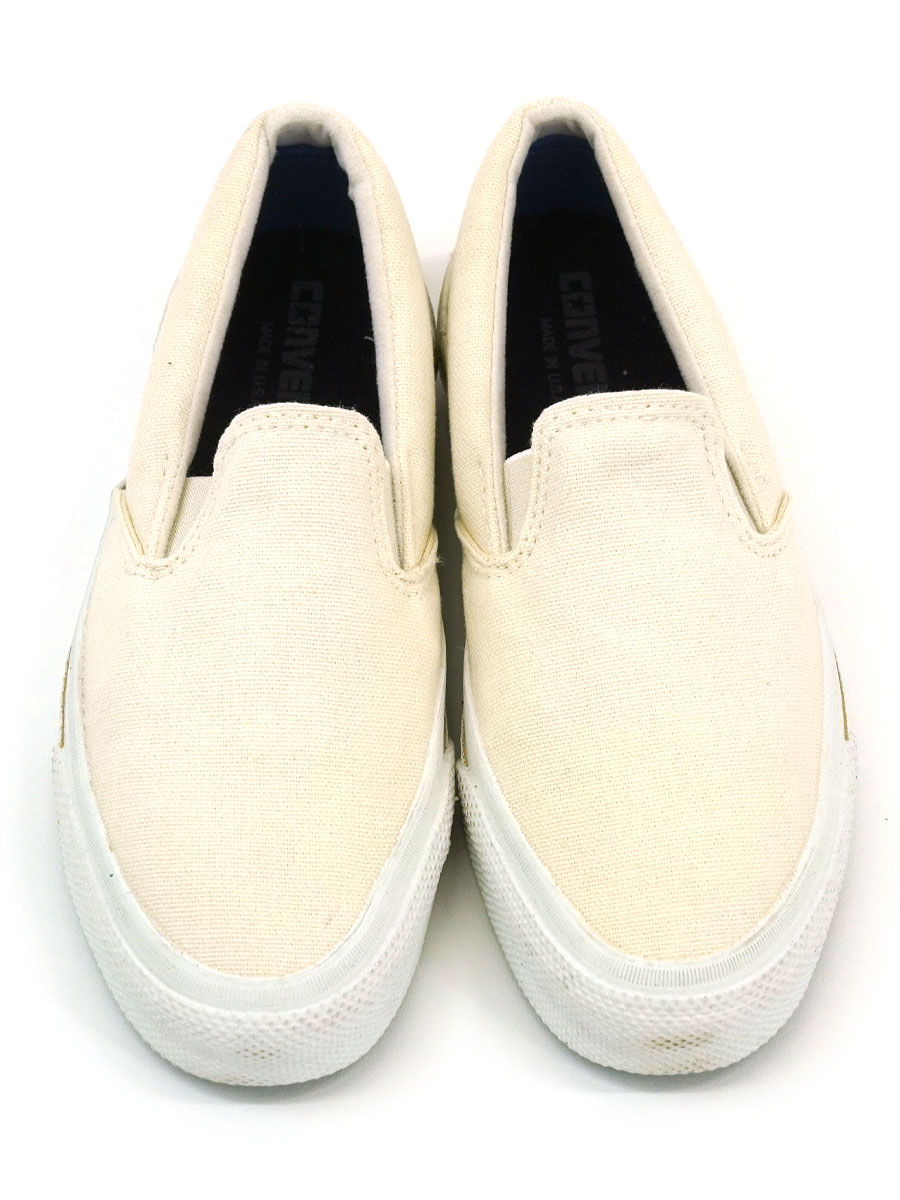 90s CONVERSE USA製スキッドグリップ DEAD STOCK 箱付き 90's コンバース スキッドグリップ スリッポン ホワイト USA製 表記