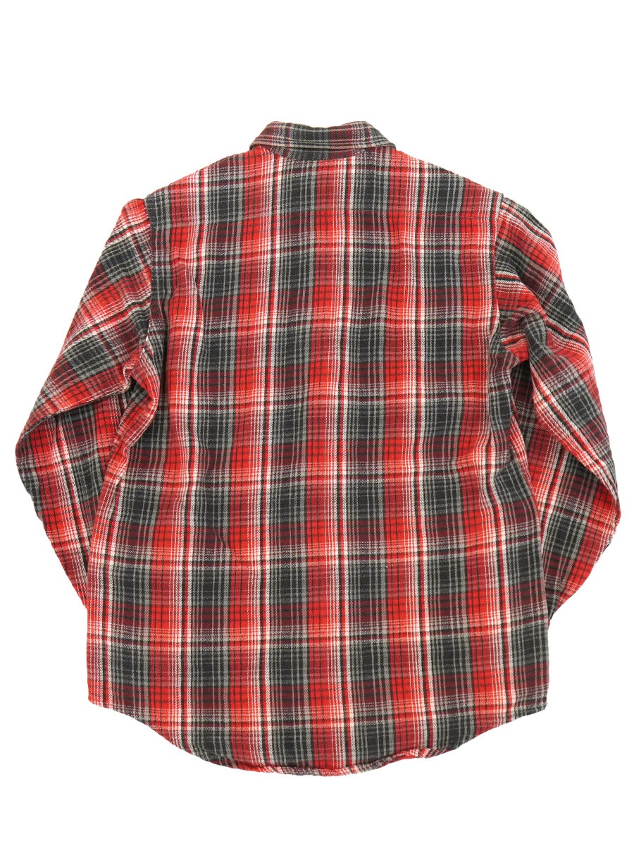 70's 単色タグ BIG MAC 黒赤 好配色チェック フランネルシャツ 表記(S