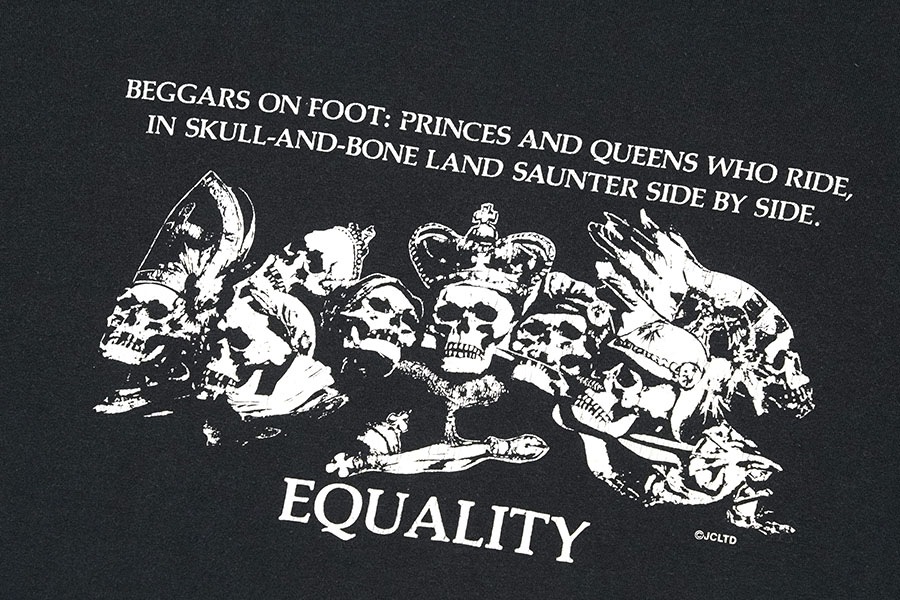 90's SCREEN STARS ''EQUALITY'' スカル プリントTシャツ ブラック 表記(XL) USA製