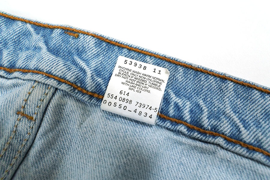 Levi’s 550 テーパードデニム 36 アイスブルー 96年アメリカ製 90's Levi's 550 デニムパンツ アイスブルー 表記(36x30) USA製