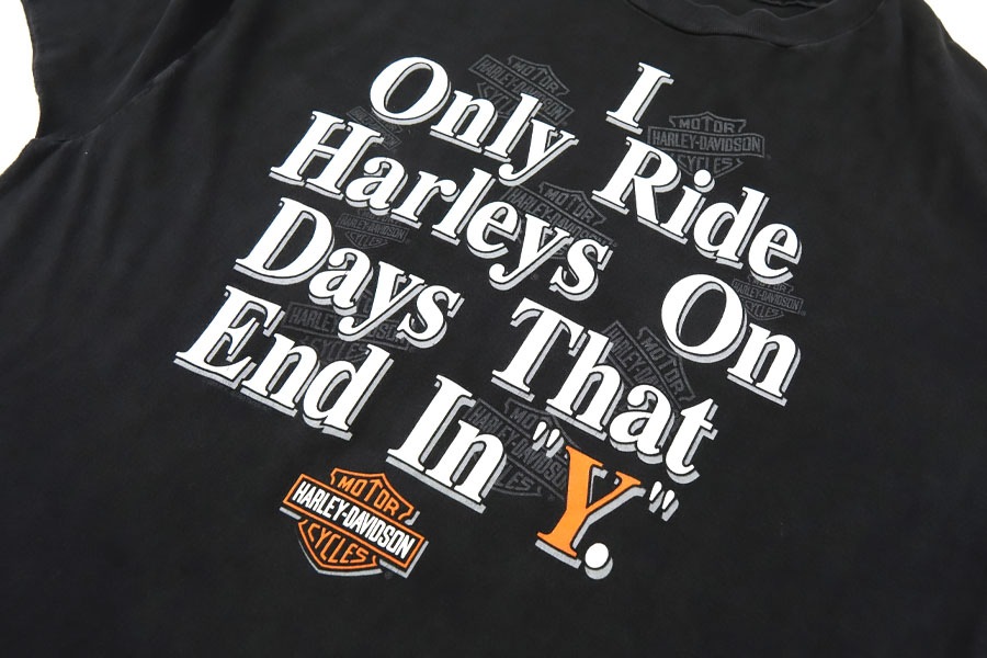 90's ハーレーダヴィッドソン ''ORANGE COUNTY'' 両面プリントTシャツ