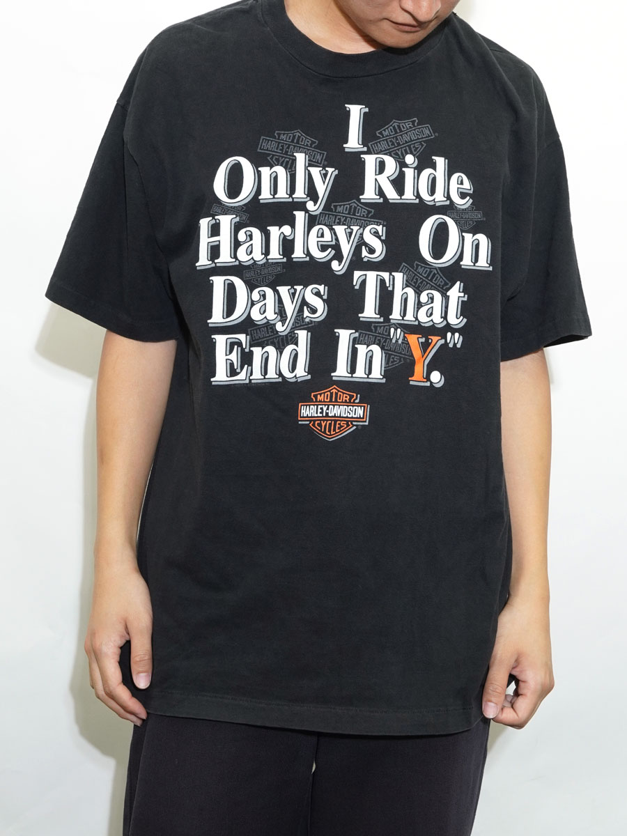 90's ハーレーダヴィッドソン ''ORANGE COUNTY'' 両面プリントTシャツ