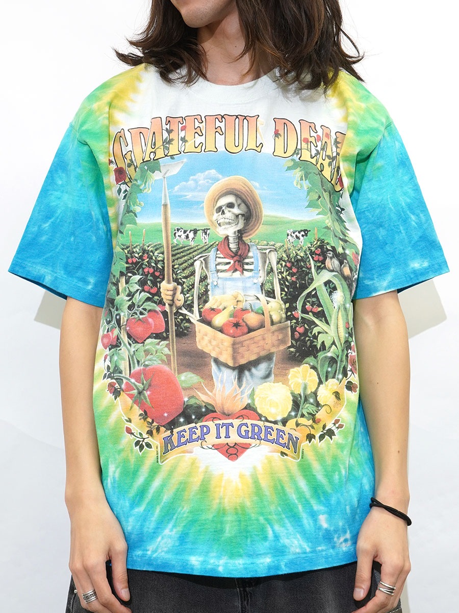 90's LIQUID BLUE グレイトフル・デッド ''KEEP IT GREEN'' 両面プリント タイダイTシャツ 表記(L) USA製