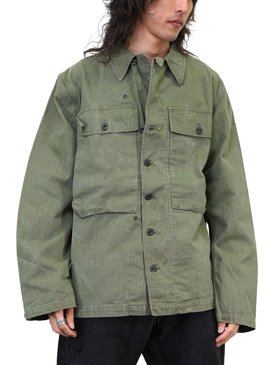 40's U.S.NAVY M-42 HBTジャケット 月桂樹ボタン 表記(38R