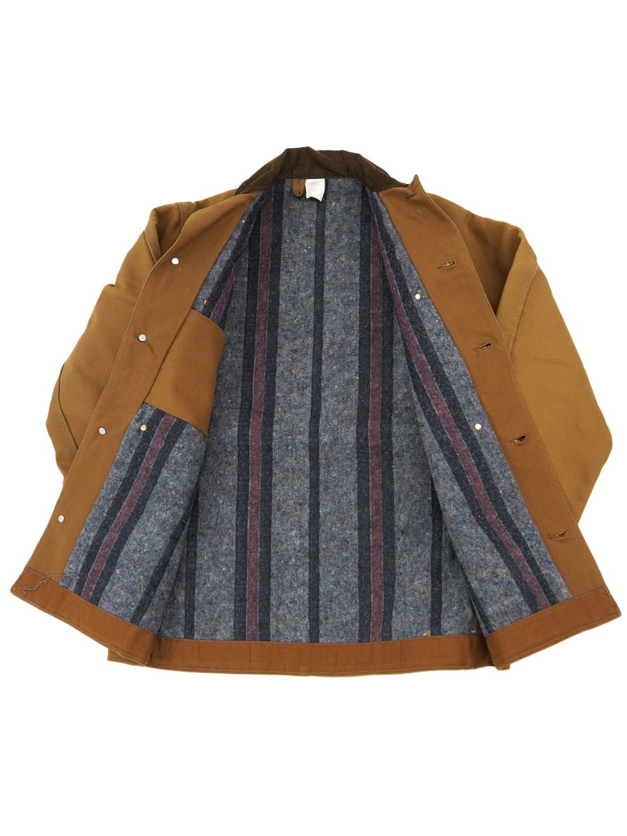 70's プリントタグ カーハート ブランケットライナー ダックカバーオール ブラウン 表記(36) DEAD