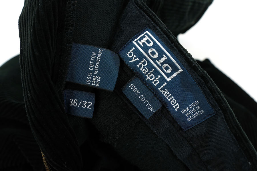 f*o様 ラルフローレン　コーデュロイパンツ　黒　32/30 ファスナーデザイン f*o様 ラルフローレン コーデュロイパンツ 黒 32/30 ファスナー