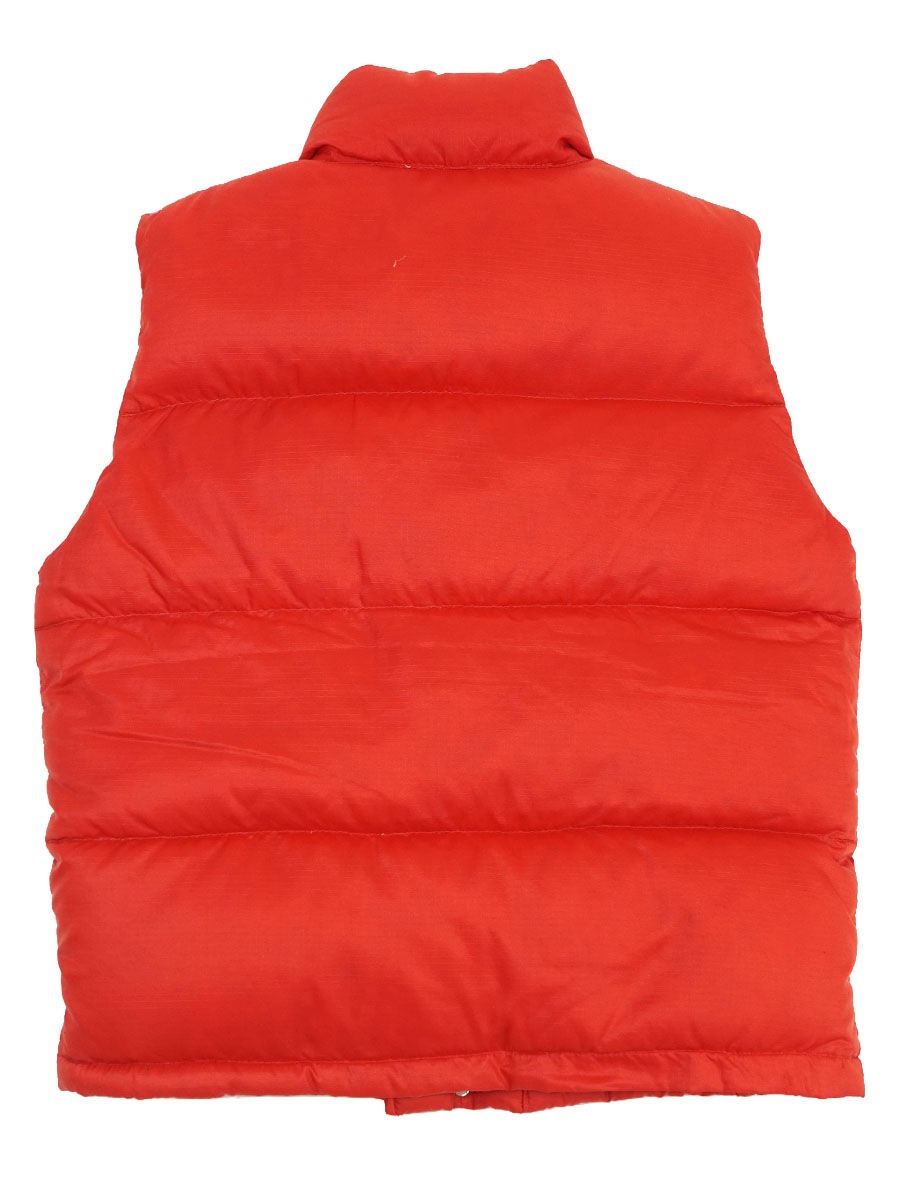 70's 茶タグ THE NORTH FACE リップストップ ダウンベスト レッド 表記