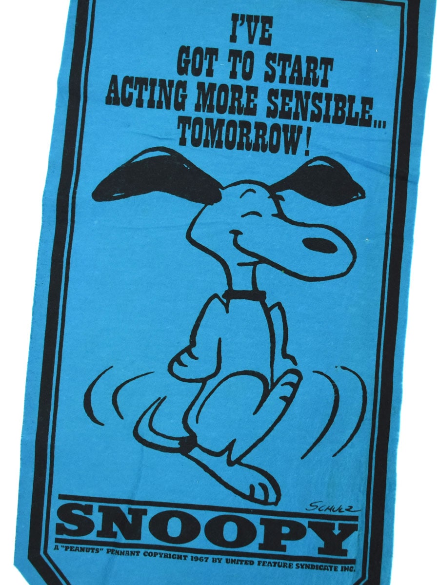 70's ''SNOOPY'' フェルトタペストリー ブルー DEAD | SOLD OUT
