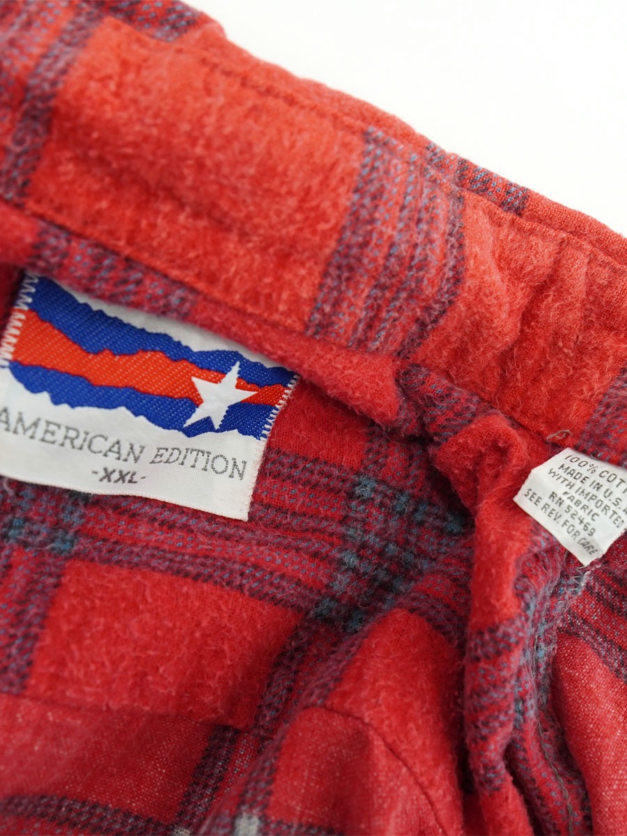80's～ AMERICAN EDITION プリントフランネルシャツ 表記(XXL) USA製