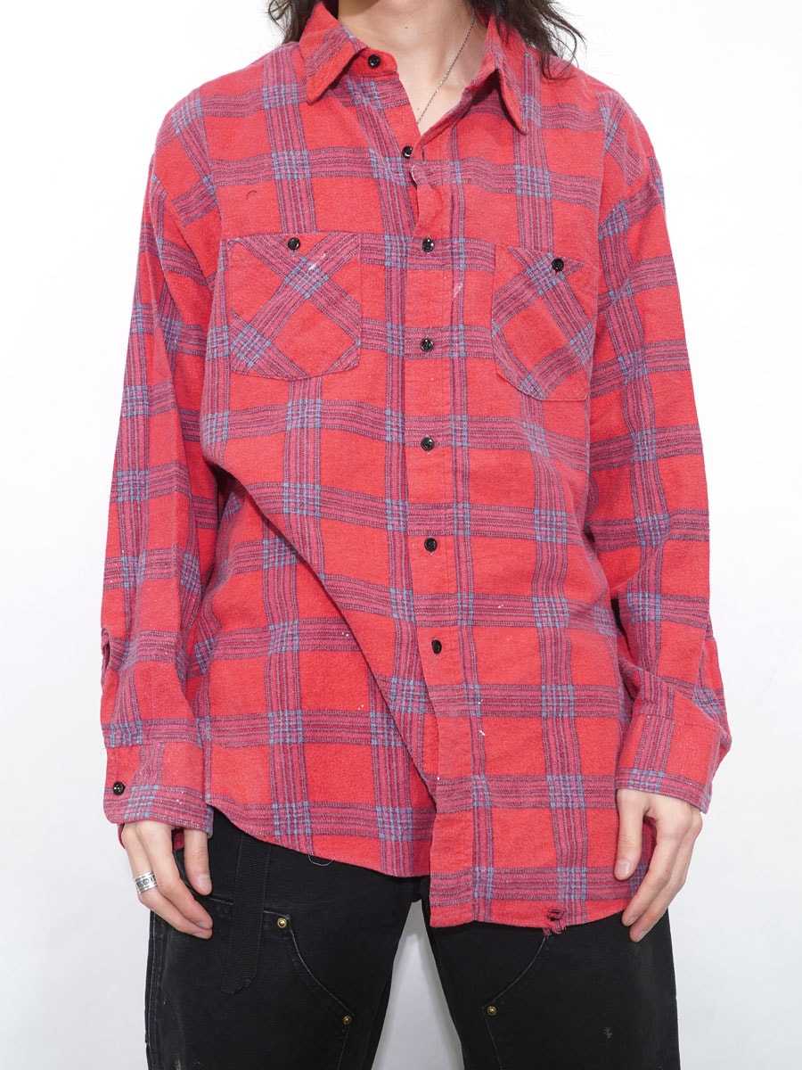 80's～ AMERICAN EDITION プリントフランネルシャツ 表記(XXL) USA製