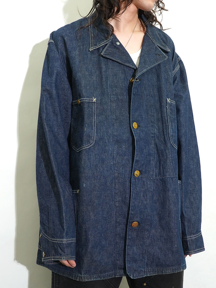 40's Lee 91-J ハウスマーク デニムカバーオール 濃紺 表記(50