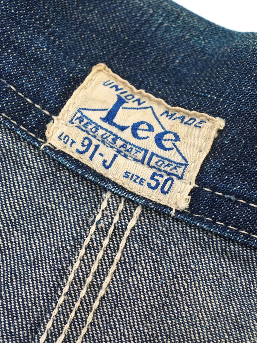 40's Lee 91-J ハウスマーク デニムカバーオール 濃紺 表記(50