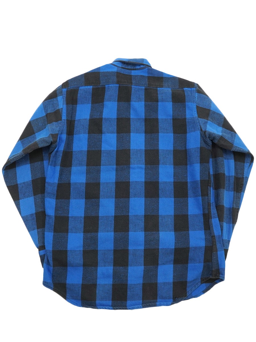 90s ST JOHN'S BAY ネルシャツ 青 黒 ブルー ブラック M 90's ST JOHN'S BAY PLAID FLANNEL SHIRT BLUE/BLACK (SIZE.X-TALL