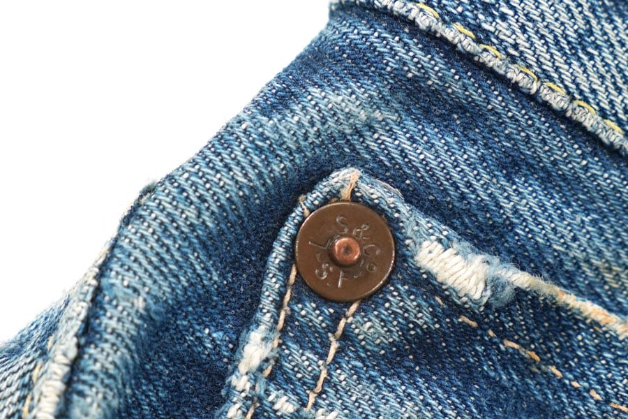 1930's Levi's 501XX 1937Model Multicolor Denim Waist Overalls