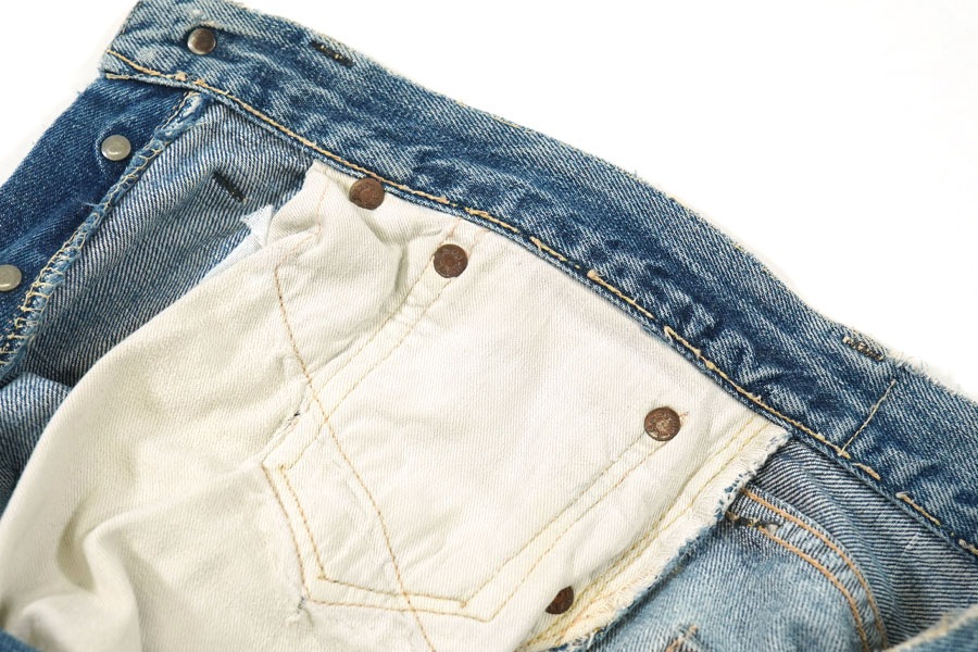 1930's Levi's 501XX 1937Model Multicolor Denim Waist Overalls