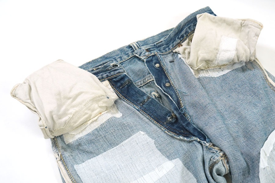 1930's Levi's 501XX 1937Model Multicolor Denim Waist Overalls