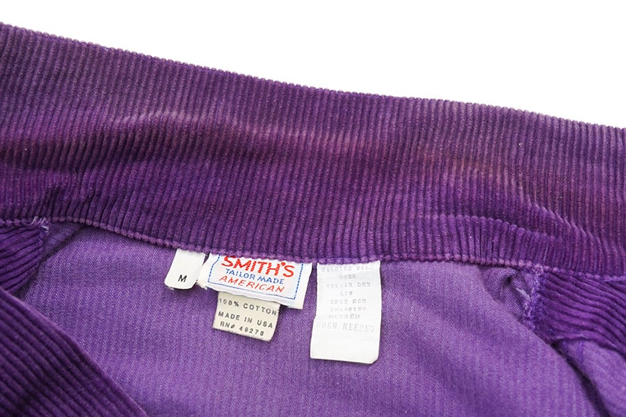 SMITH'S コーデュロイジャケット 2nd ハギ付 紫 USA製 80s 80's SMITH'S 2nd型 コーデュロイジャケット ハギ付き パープル