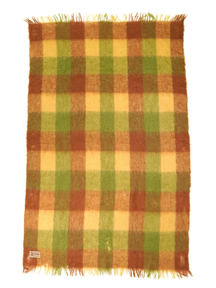 60's～ GLEN CREE 好配色チェック 100%モヘア ブランケット ストール