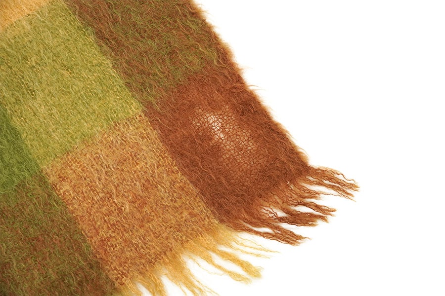 60's～ GLEN CREE 好配色チェック 100%モヘア ブランケット ストール