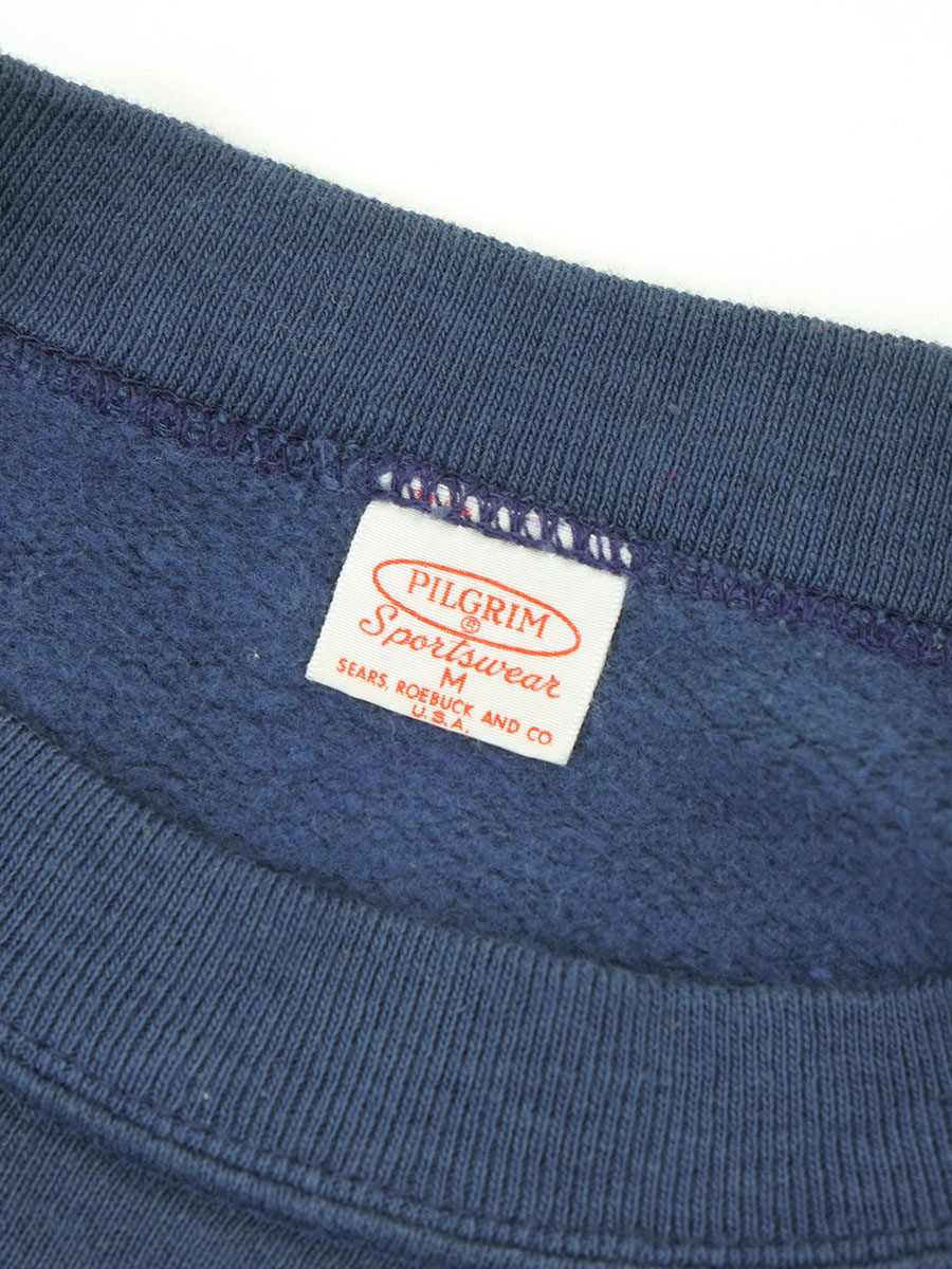 50's PILGRIM 無地 セットインスリーブ スウェット ネイビー 表記(M) USA製