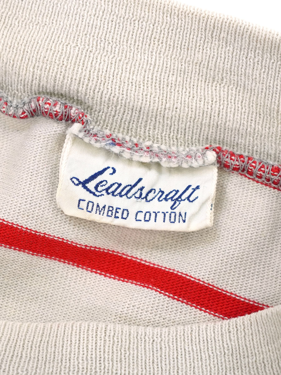 60'S LEADSCRAFT BORDER T SHIRT (APPROX.MEDIUM)