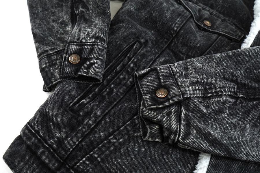 80's Levi's ブラックデニム ボアジャケット アシッド 表記(XS