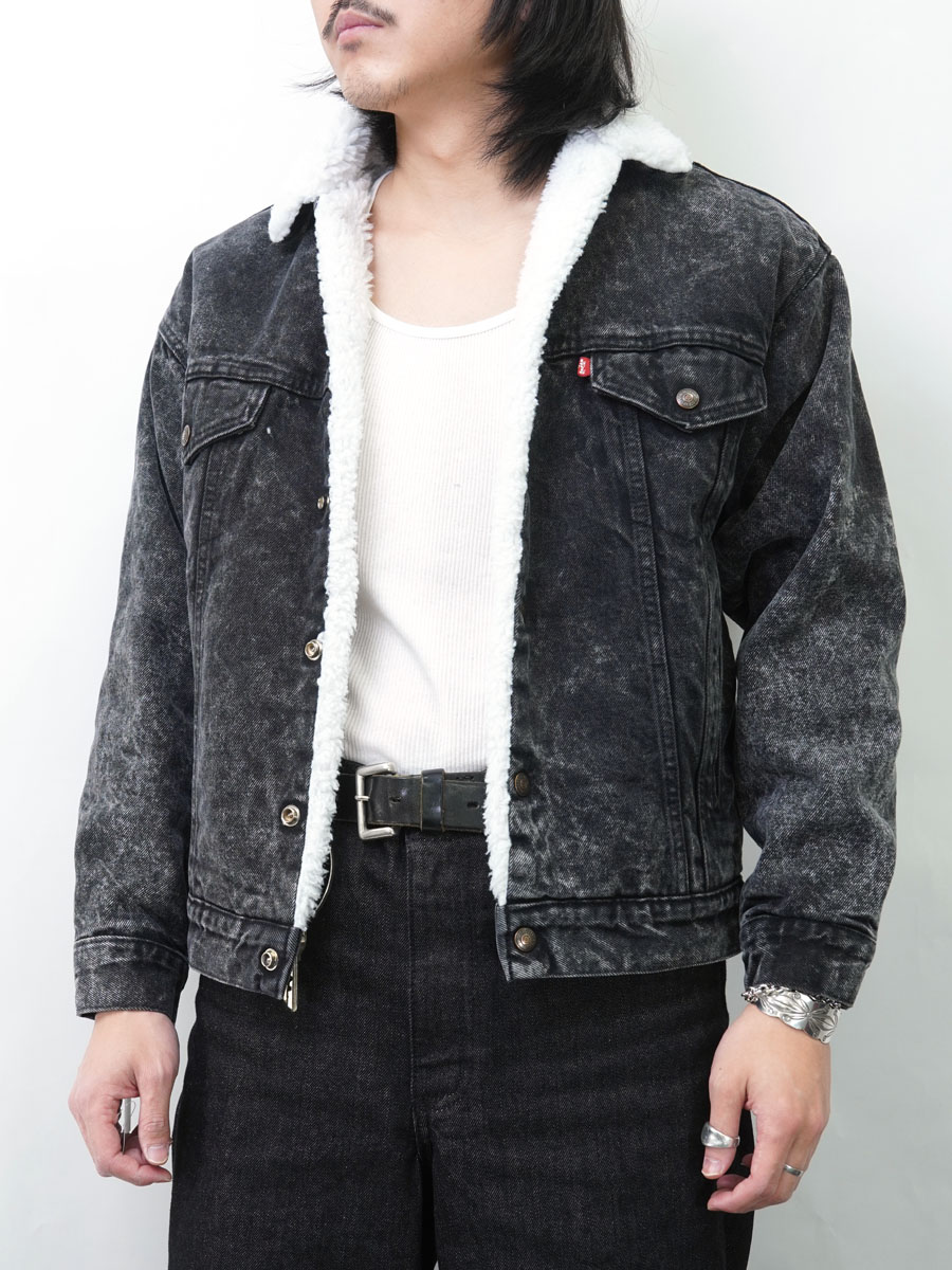80's Levi's ブラックデニム ボアジャケット アシッド 表記(XS) | NEW