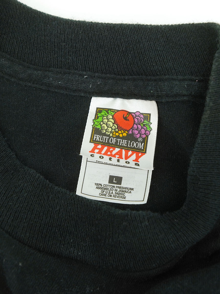 90'S FRUIT OF THE LOOM ''ANARCHY'' LOGO T SHIRT BLACK (SIZE.LARGE) 