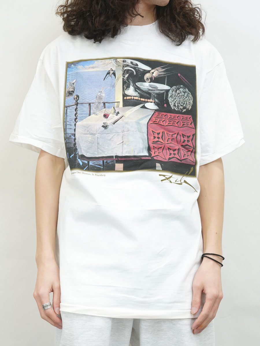 90s サルバドール・ダリ 素早く動いている静物 TEE Lサイズ 90's Hanes サルバドール・ダリ ''素早く動いている静物