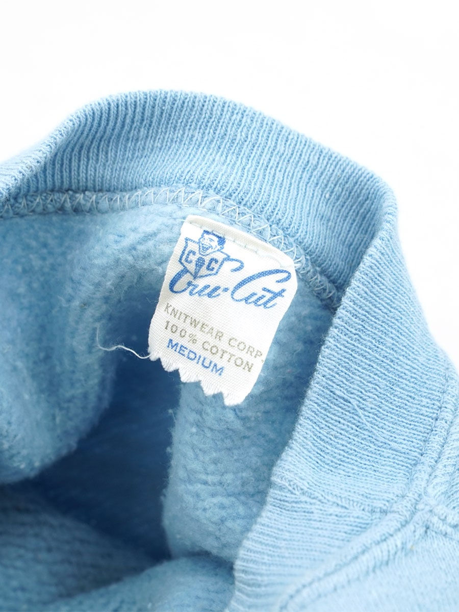 60's Cru Cut ''ILLINOIS'' ラグランスウェット スカイブルー 表記(M)