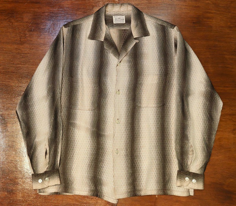 1960s L/S RAYON SHIRT , Size M