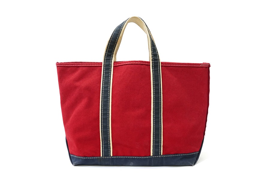 LL Bean ビーントート ギザタグ 80s 赤 レッド ラージ 耳付き 80's L.L. Bean DELUXE BOAT AND TOTE レッド×ネイビー LARGE | NEW