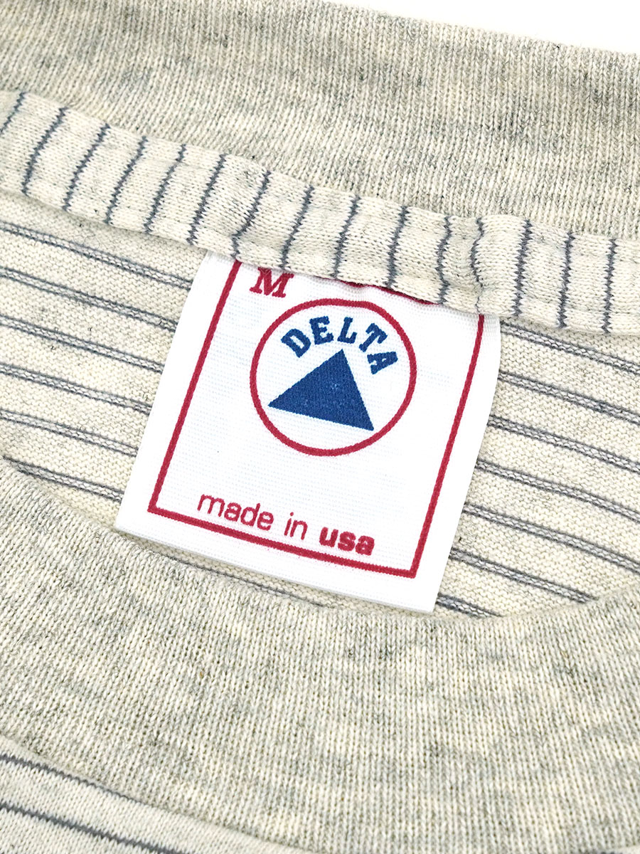 90's DELTA ボーダーTシャツ グレー 表記(M) USA製 DEAD