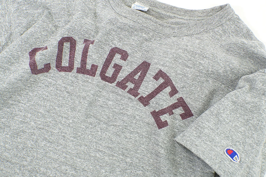 80's トリコタグ チャンピオン ''COLGATE'' 霜降りTシャツ 表記(L