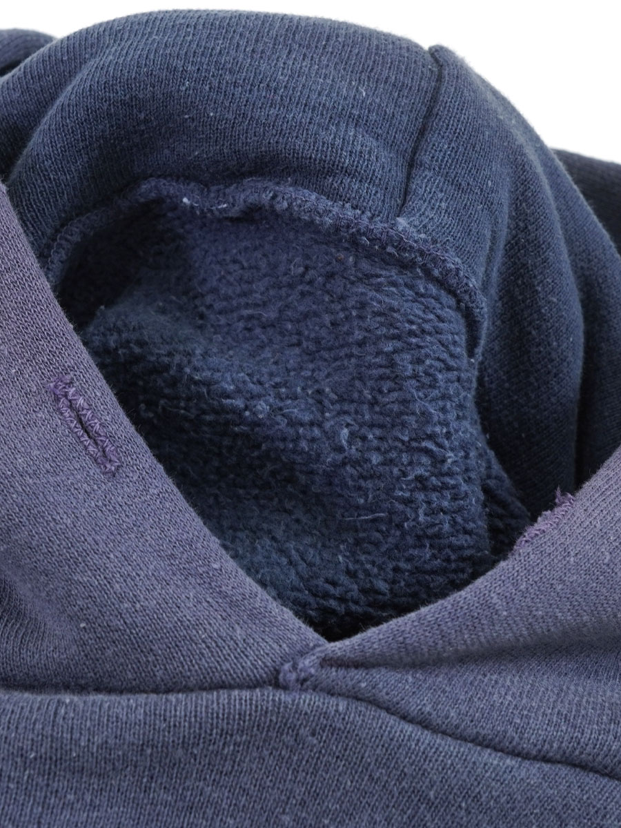 60's セットインスリーブ スウェットパーカ 無地 ナス紺 実寸(L位)