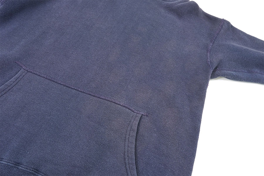 60's セットインスリーブ スウェットパーカ 無地 ナス紺 実寸(L位)