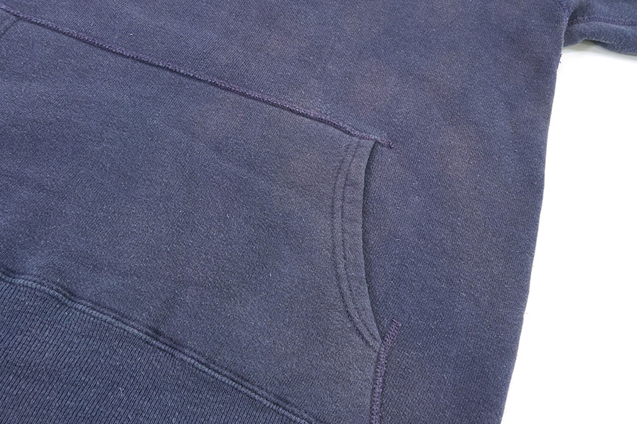 60's セットインスリーブ スウェットパーカ 無地 ナス紺 実寸(L位)