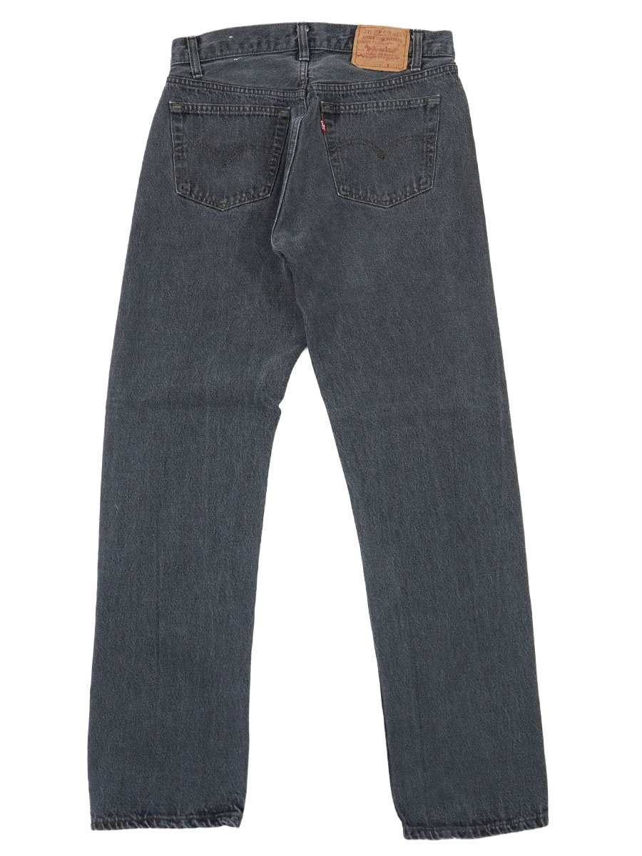 80s Levi's 501 Black Jeans米国製 先染め 内股シングル 80's Levi's 501 内股シングル 先染めブラック デニムパンツ 表記
