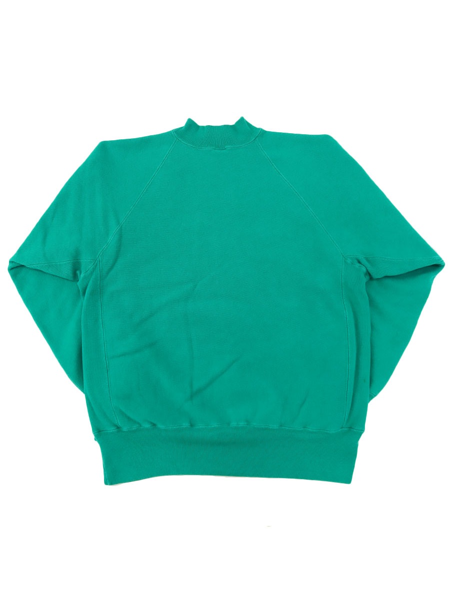 90's 刺繍タグ チャンピオンRW 無地 ミドルネック ポケ付き エメラルド