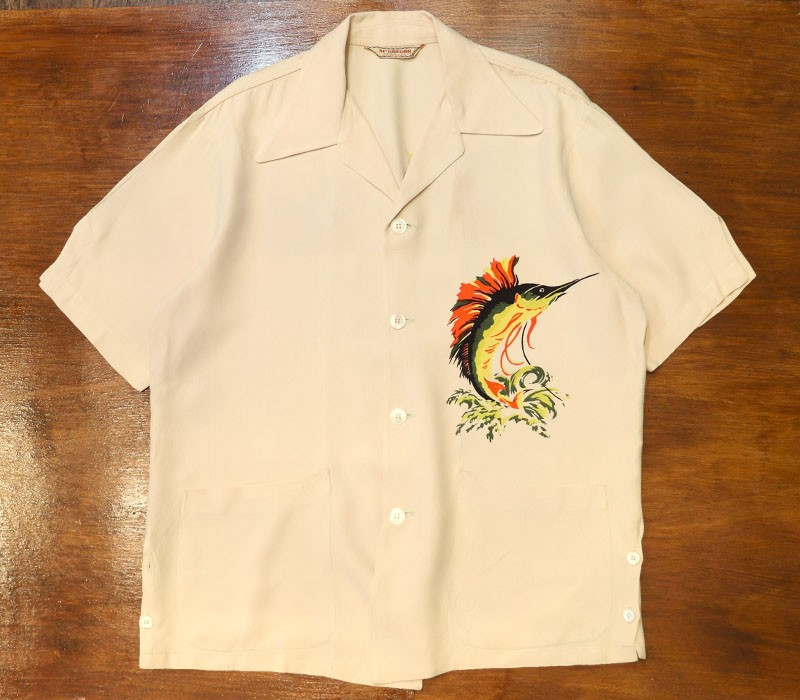 1940s BACK PANEL HAWAIIAN SHIRT , Size M