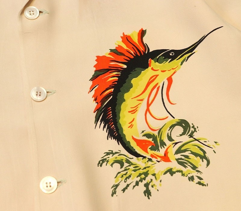 1940s BACK PANEL HAWAIIAN SHIRT , Size M