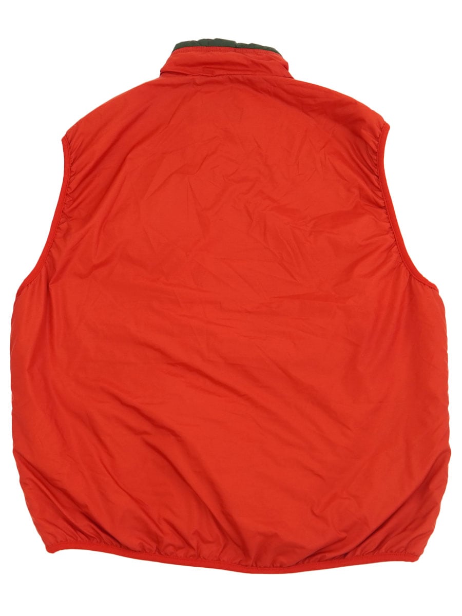 '01 PATAGONIA PUFFBALL VEST FIRE/DARK MOSS (SIZE.MEDIUM)