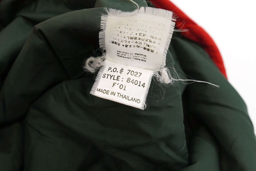 '01 PATAGONIA PUFFBALL VEST FIRE/DARK MOSS (SIZE.MEDIUM)