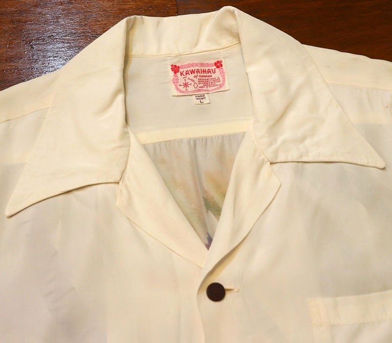 1940s L/S BACK PANEL HAWAIIAN , Size  L