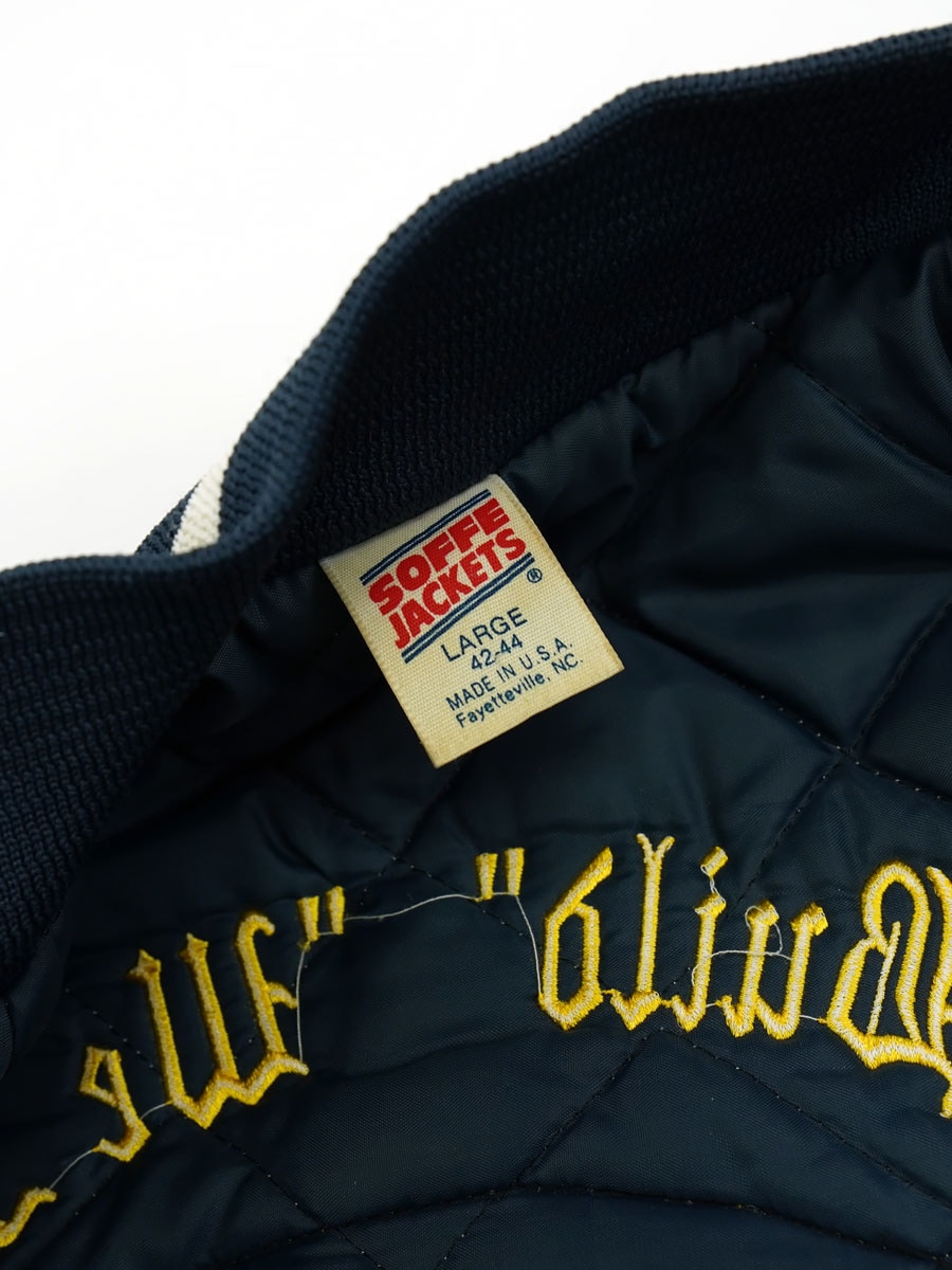 80's SOFFE JACKETS ''U.S.NAVY'' SEABEES サテンジャケット 表記(L