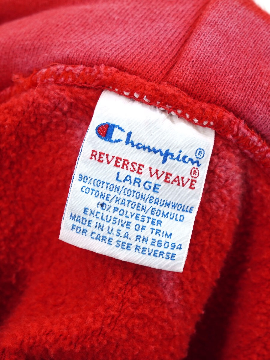 90'S CHMAPION REVERSE WEAVE HOODIE ''CB'' SUN FADE (SIZE.LARGE)