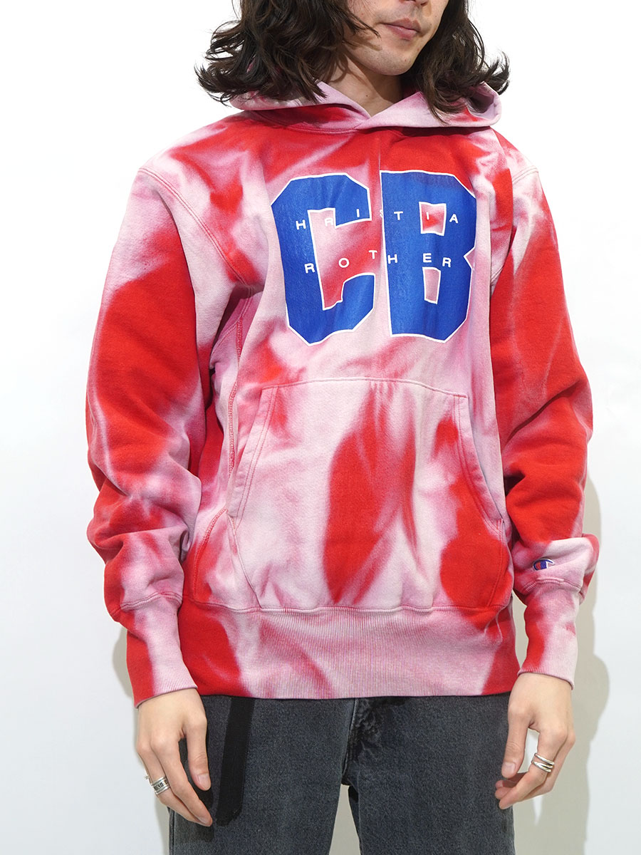 90'S CHMAPION REVERSE WEAVE HOODIE ''CB'' SUN FADE (SIZE.LARGE)